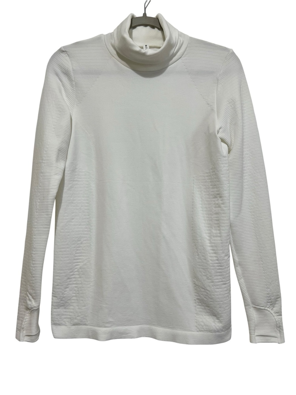 Athleta Flurry Blizzard Rib Turtleneck Top Long Sleeve White Medium